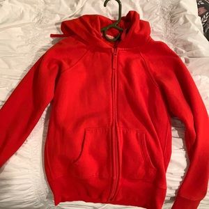 GAP RED ZIP UP HOODIE - SMALL